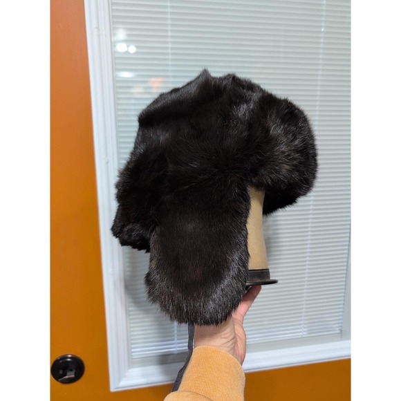 Russian Winter Real Rabbit Tapper CCCP Soviet Original Hat Ushanka Black main image 5